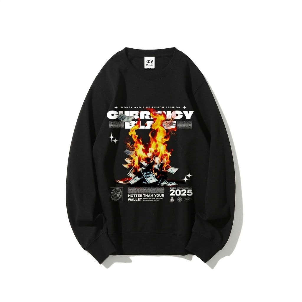 Currency Blaze Ultra-Comfort 300gsm Crew Neck Sweatshirt | Anti-Deform Heavyweight Pullover