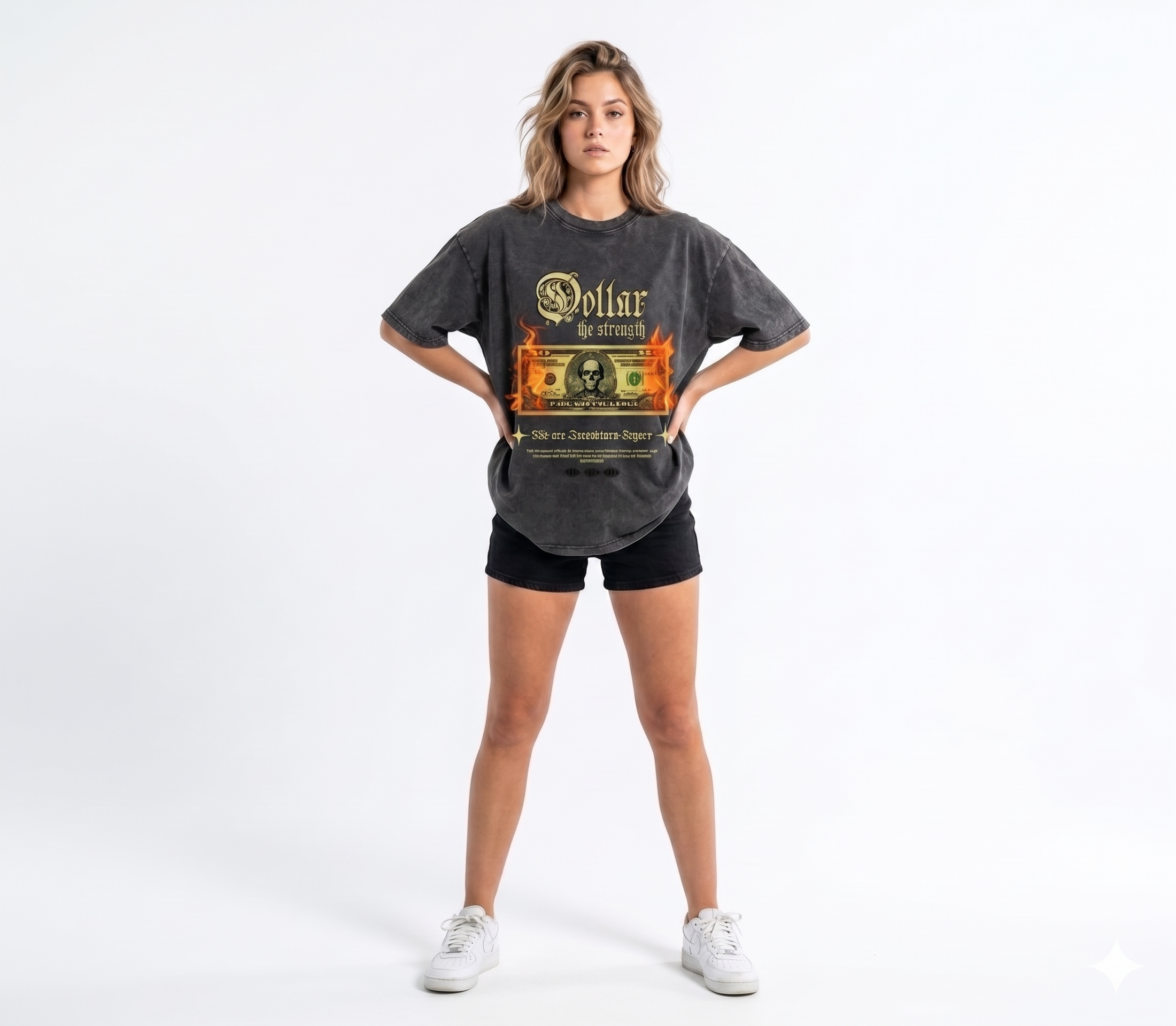 The Dollar Strength Heavyweight Tee – 260G Snowflake Washed Vintage T-Shirt
