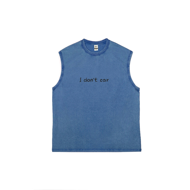 I Don't Care Vintage Washed Tank