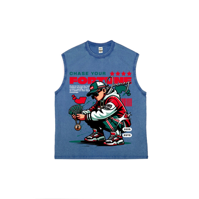 Chase Your Fortune Graphic Sleeveless Tee