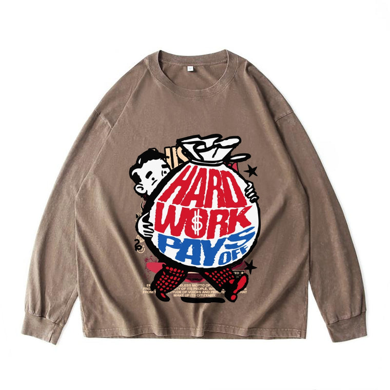 Vintage Crew Neck Long Sleeve Tee