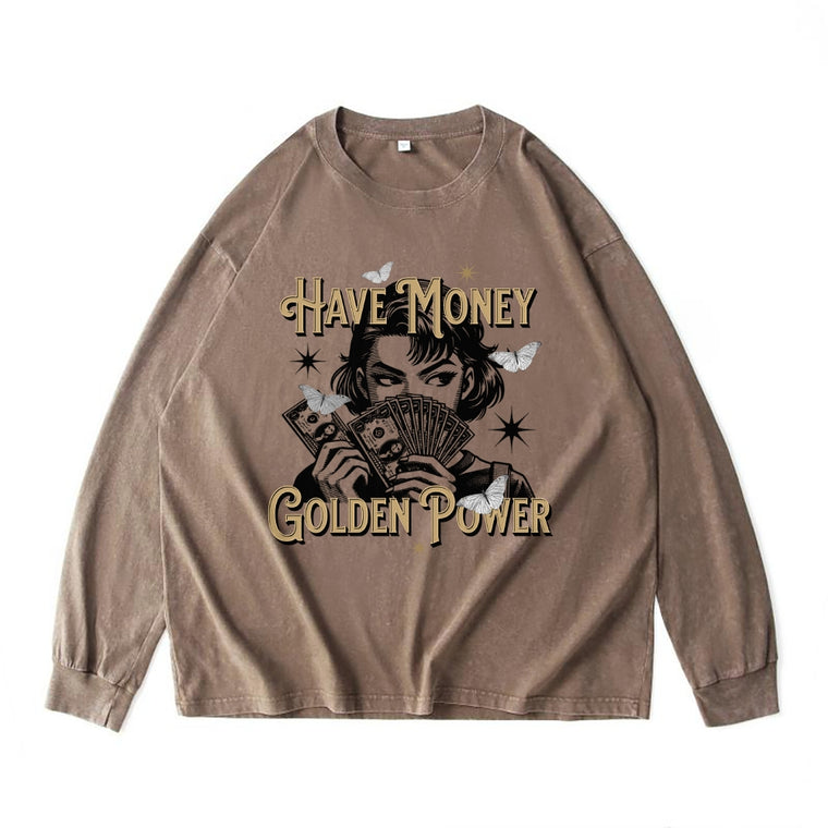Vintage Crew Neck Long Sleeve Tee