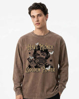 Vintage Crew Neck Long Sleeve Tee