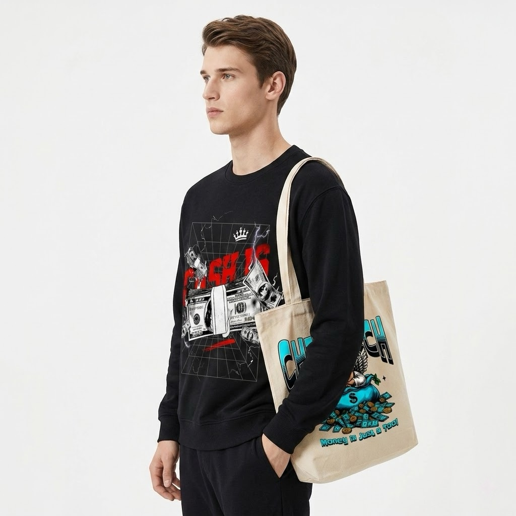 Child Rich Aesthetic Minimalist Canvas Bag — Multifunctional Eco-Friendly Daily Carryall
