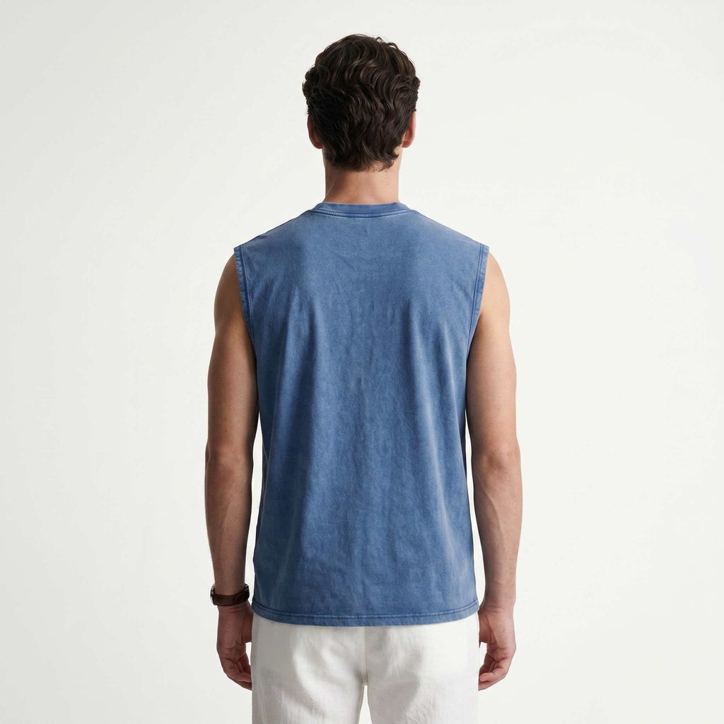 "I Don't Car"-230G- Vintage Washed Sleeveless Tee | Y2K Aesthetic Streetwear | Oversized Hip Hop Tank Top