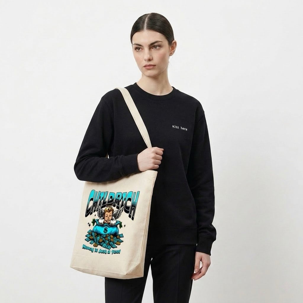 Child Rich Aesthetic Minimalist Canvas Bag — Multifunctional Eco-Friendly Daily Carryall