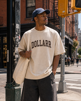 DOLLARR oversized tee close-up product image with OOTD LAB streetwear styling