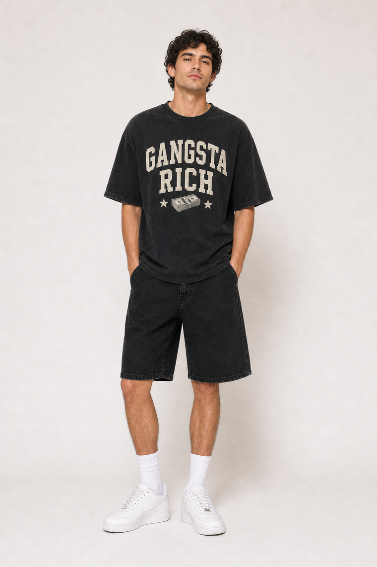 Gangsta Rich Washed Graphic Tee