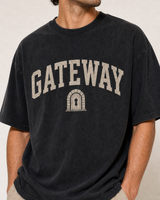 Gateway washed black tee close-up