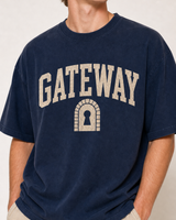 Gateway washed navy tee close-up