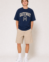 Gateway washed navy tee full body