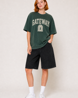 Gateway washed olive tee full body