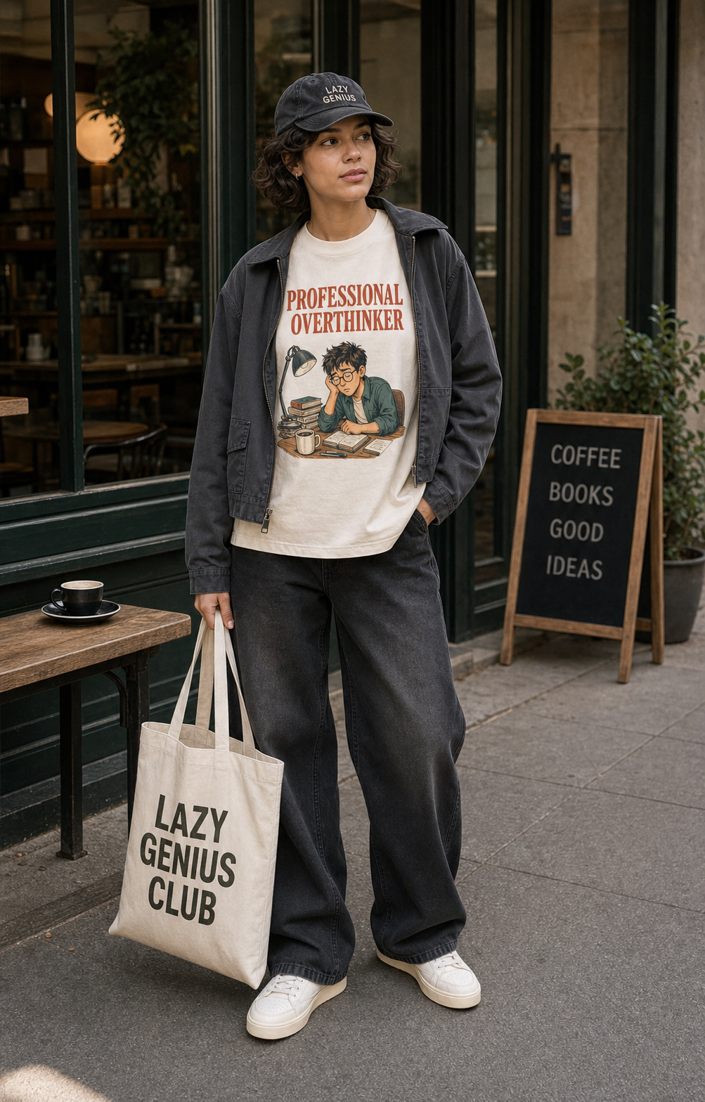 Lazy Genius Club styled outfit with natural canvas tote