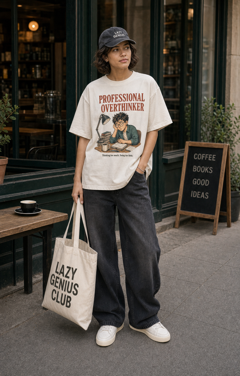 Lazy Genius Club styled outfit without jacket and natural canvas tote
