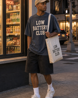 Low Battery Club full body styled model look