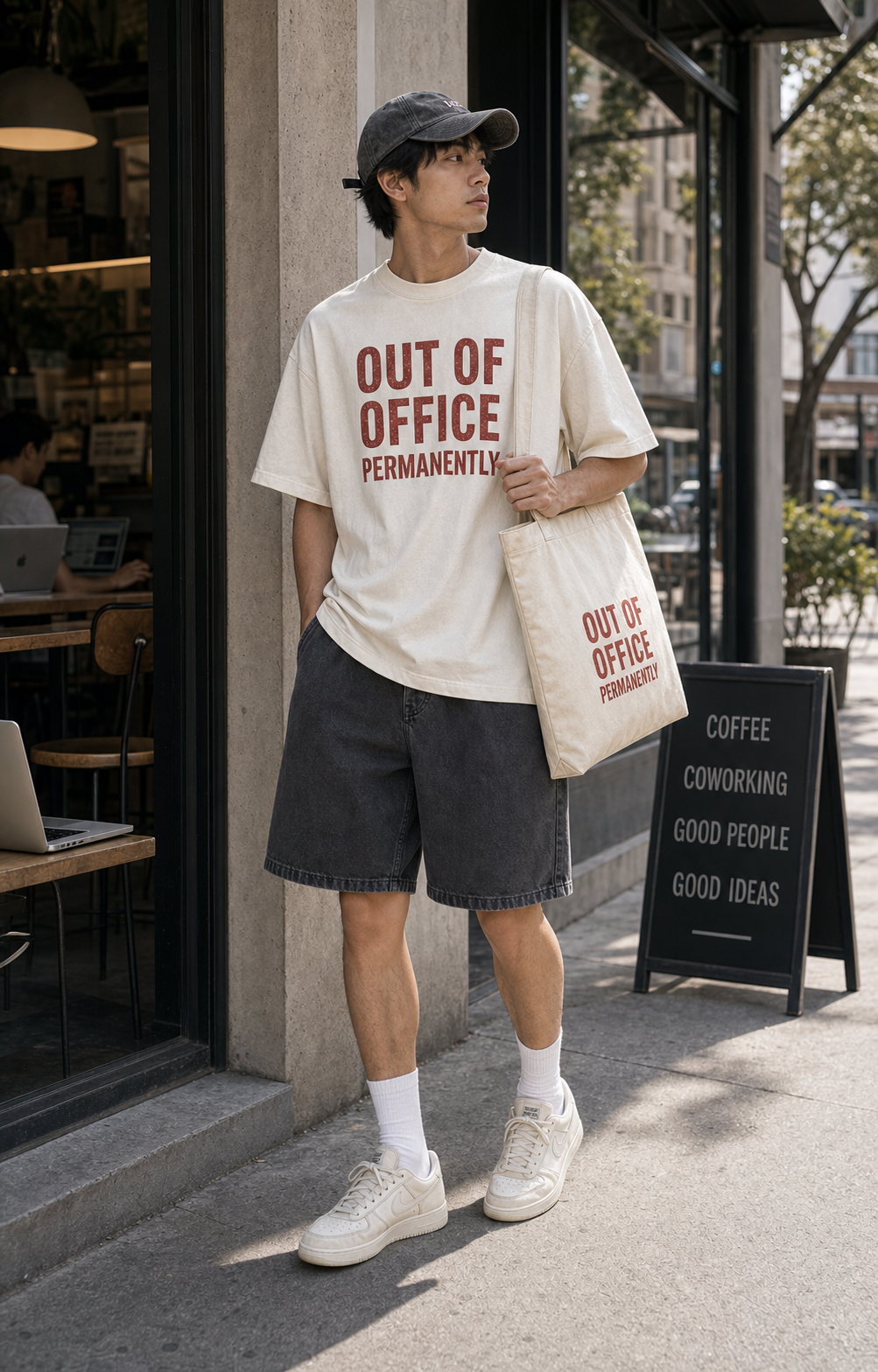Out Of Office Permanently full body styled model look